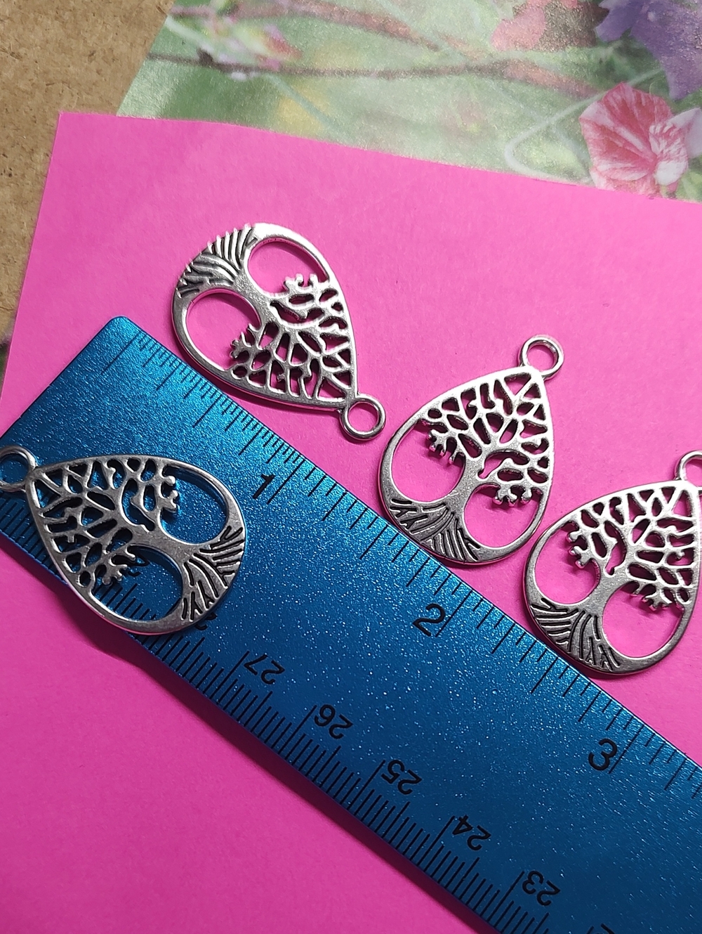 Silver Tree of Life Teardrop Charms Diy Jewelry Favors 28